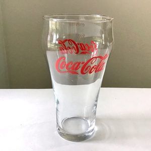 Vintage Coca-Cola Clear Drinking Glass 16oz Red Lettering Soda Fountain Libbey